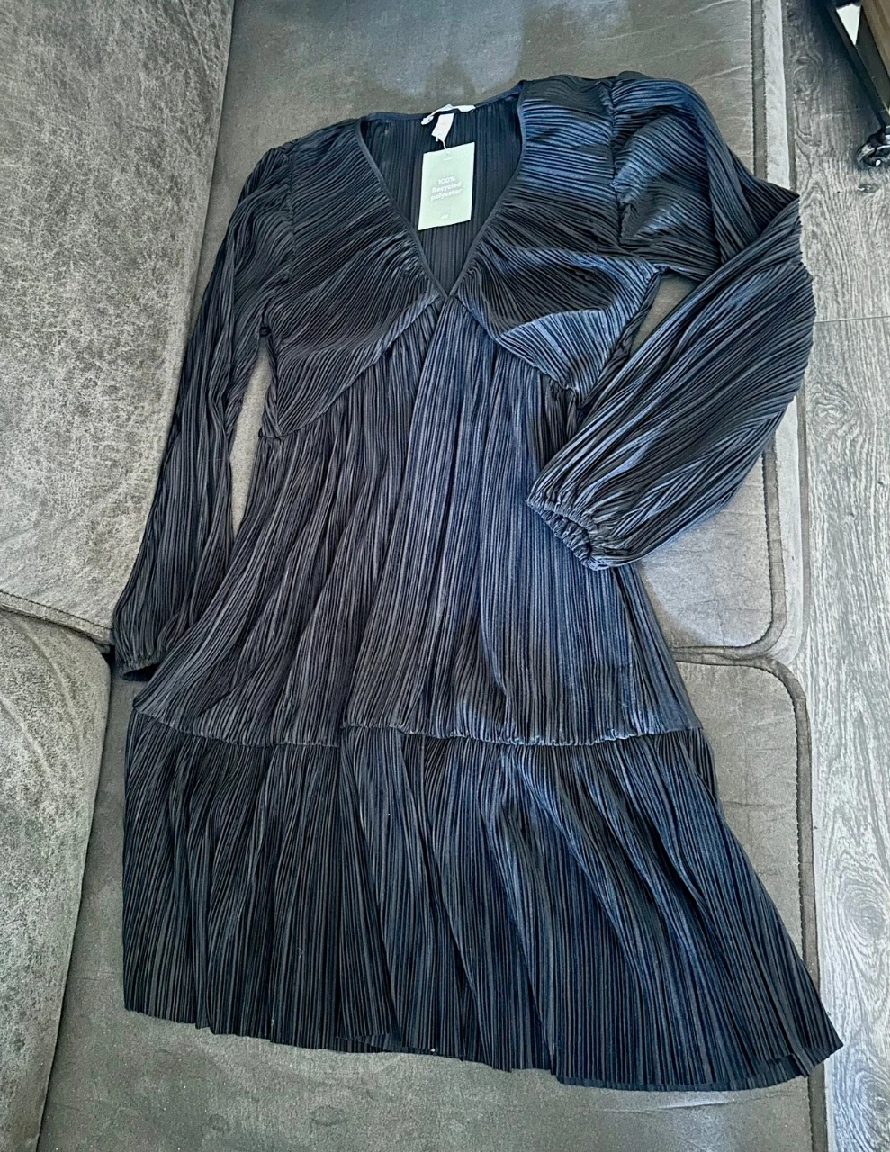 Robe plissée noire